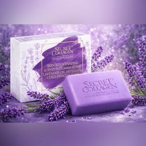 Secret Collagen Skin Rejuvenating Lavender Oil Artisanal Cold Process Soap
